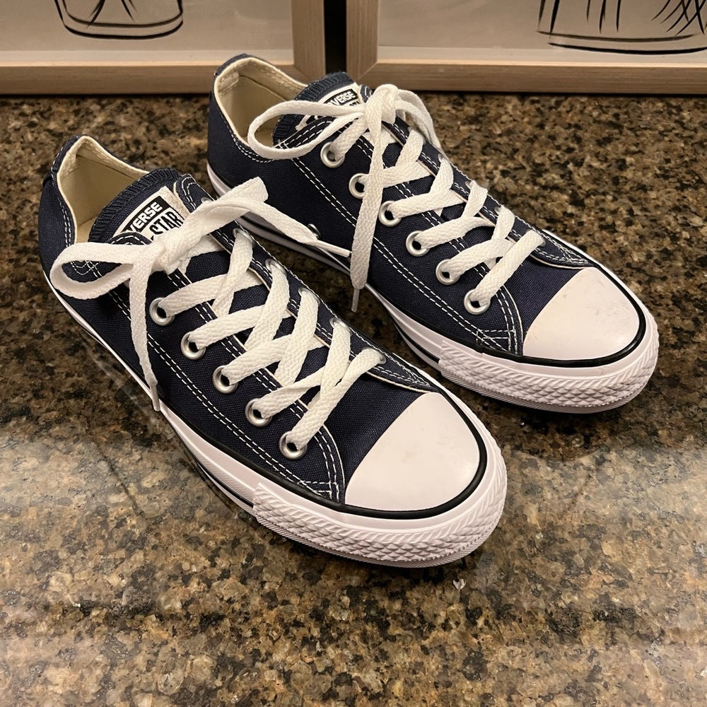 Converse Classic Navy and White Canvas Low Top Sneakers